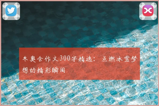 冬奥会作文300字精选：点燃冰雪梦想的精彩瞬间