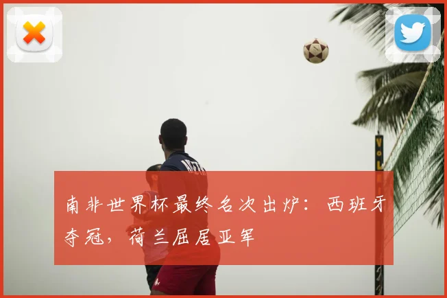 南非世界杯最终名次出炉：西班牙夺冠，荷兰屈居亚军